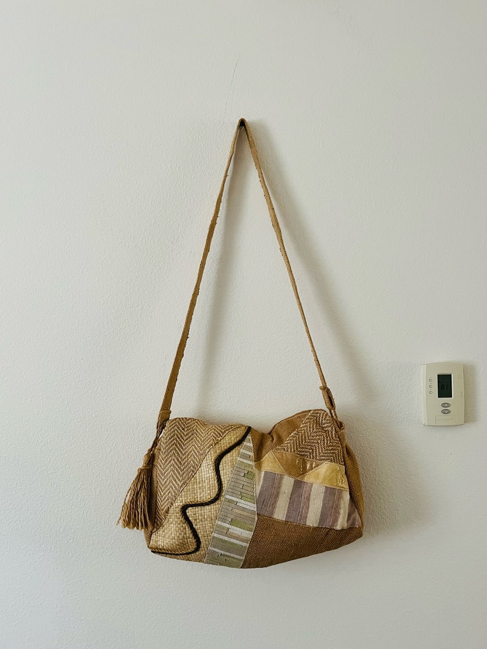 Boho Patchwork Tan Shoulder Bag